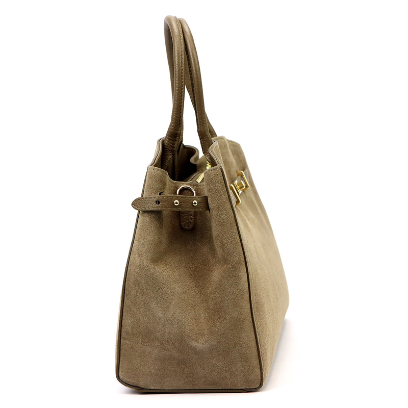 Vera Pelle Torebka Skórzana Kuferek Damska Zamszowa Listonoszka Średnia