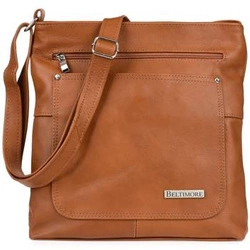 Koniakowa skórzana torebka damska listonoszka Beltimore 974
