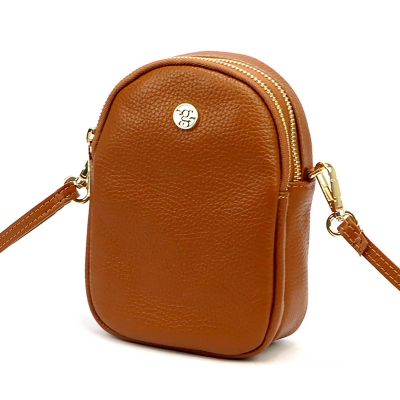 Mała skórzana damska listonoszka etui od Gregorio