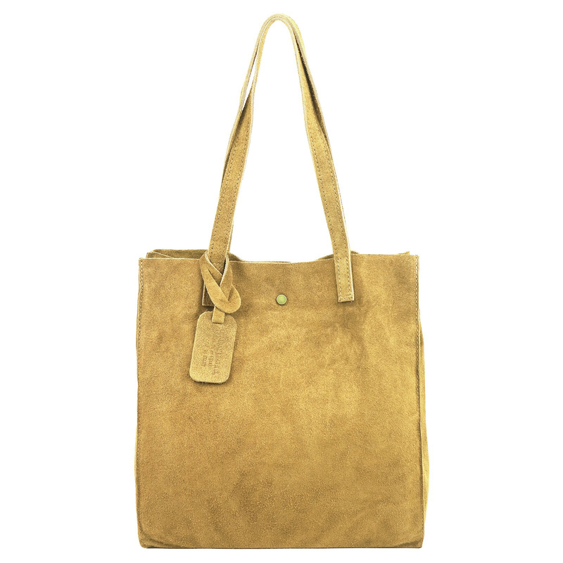 Luka Zamszowa duża damska shopperbag torebka na ramię z kosmetyczką