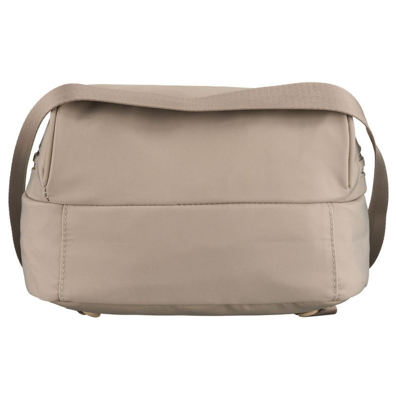 Miejski plecak damski wykonany z poliestru w kolorze ecru, wyposażony w dodatkowy pasek - Peterson