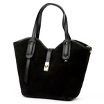 Luka Zamszowa skórzana damska shopperbag na ramię pojemna i stylowa