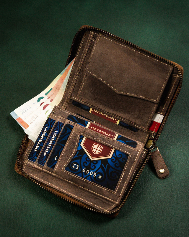 Skórzany męski portfel Peterson PTN 340P-01 HUNTER