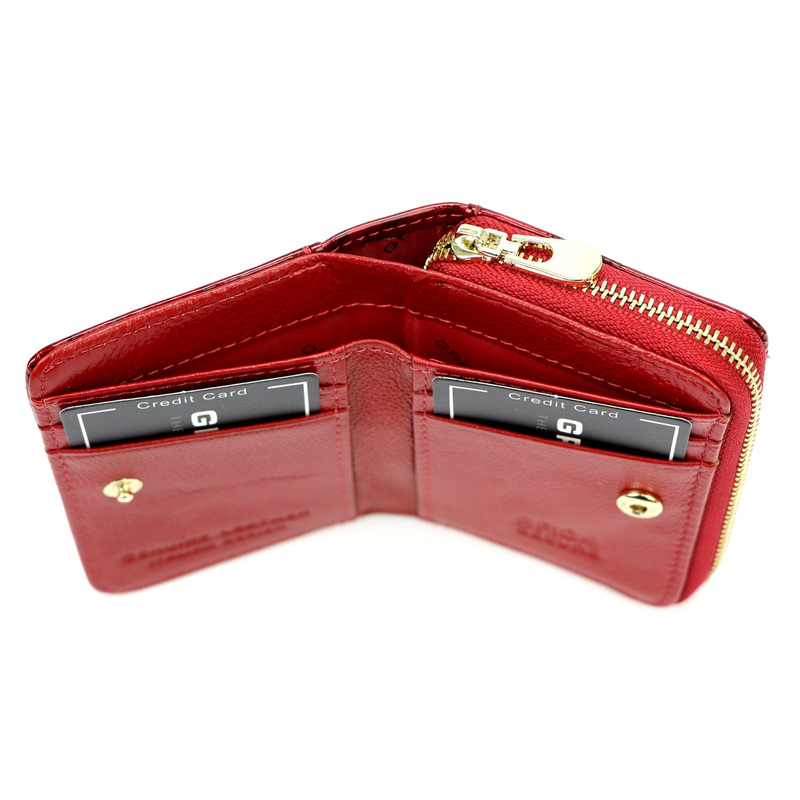 Zapinana Lakierowana zgrabna damska portmonetka w motyle Gregorio