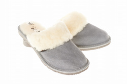 Wójciak Podhale damskie kapcie domowe skórzane zabudowane wełniane wnętrze