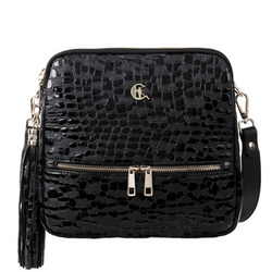 Torebka listonoszka Canaletto ze skóry naturalnej o unikalnym wzorze kropli TD840s258srebrne