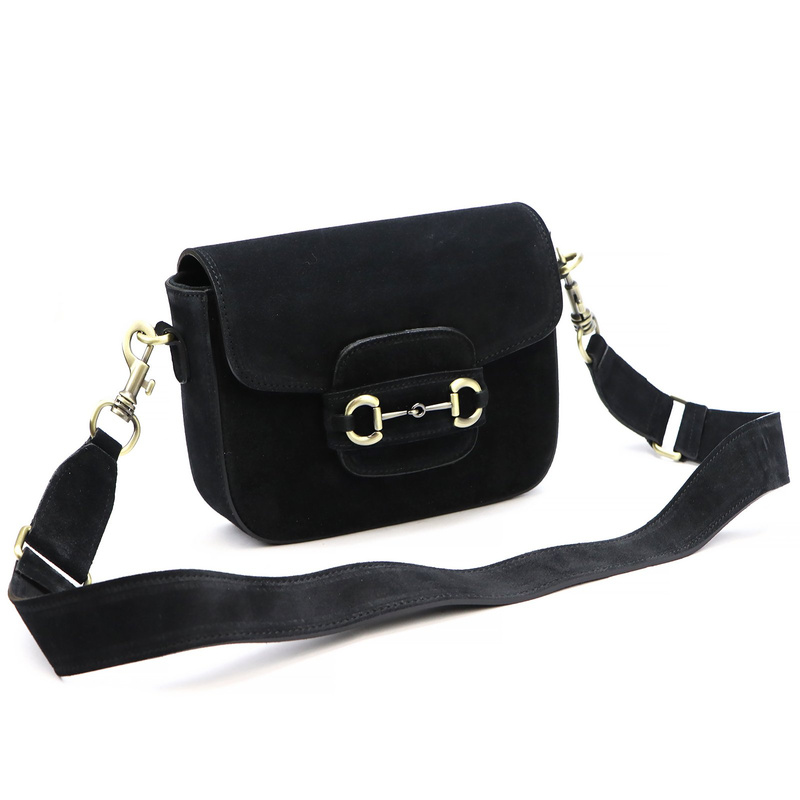 Vera Pelle damska listonoszka zamszowa przez ramię skórzana stylowa torebka