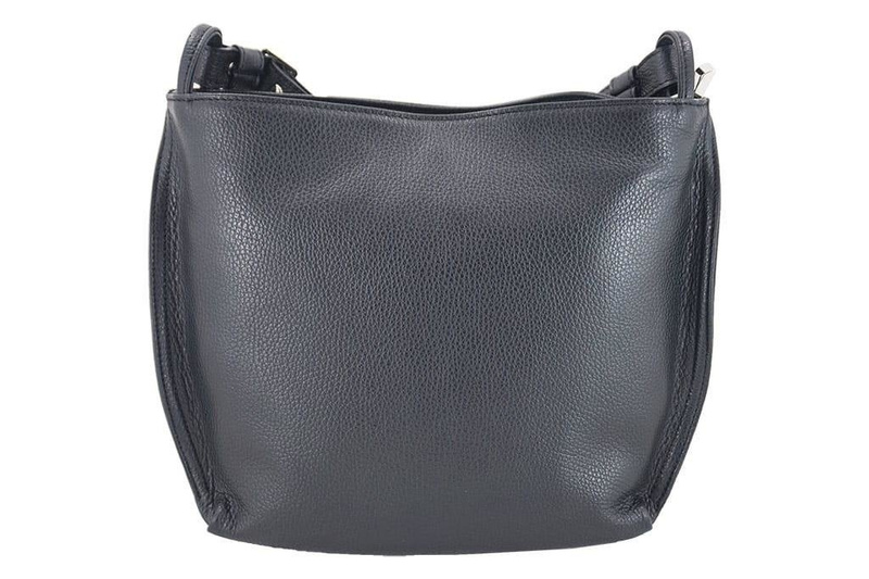 Duża torba damska skórzana na ramię - Szara ciemna