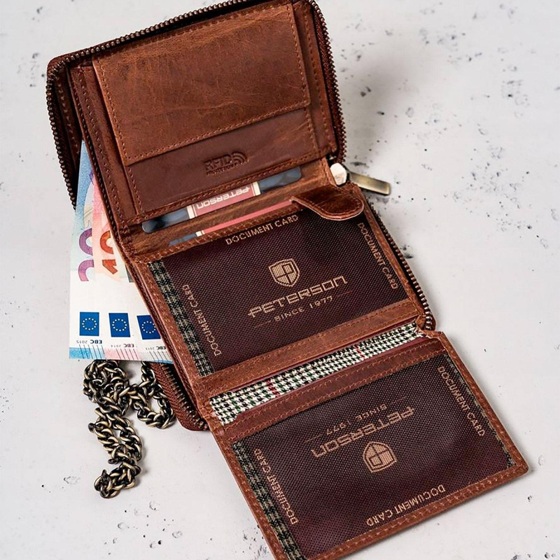 Skórzany męski portfel Peterson PTN N4C-02-HWM