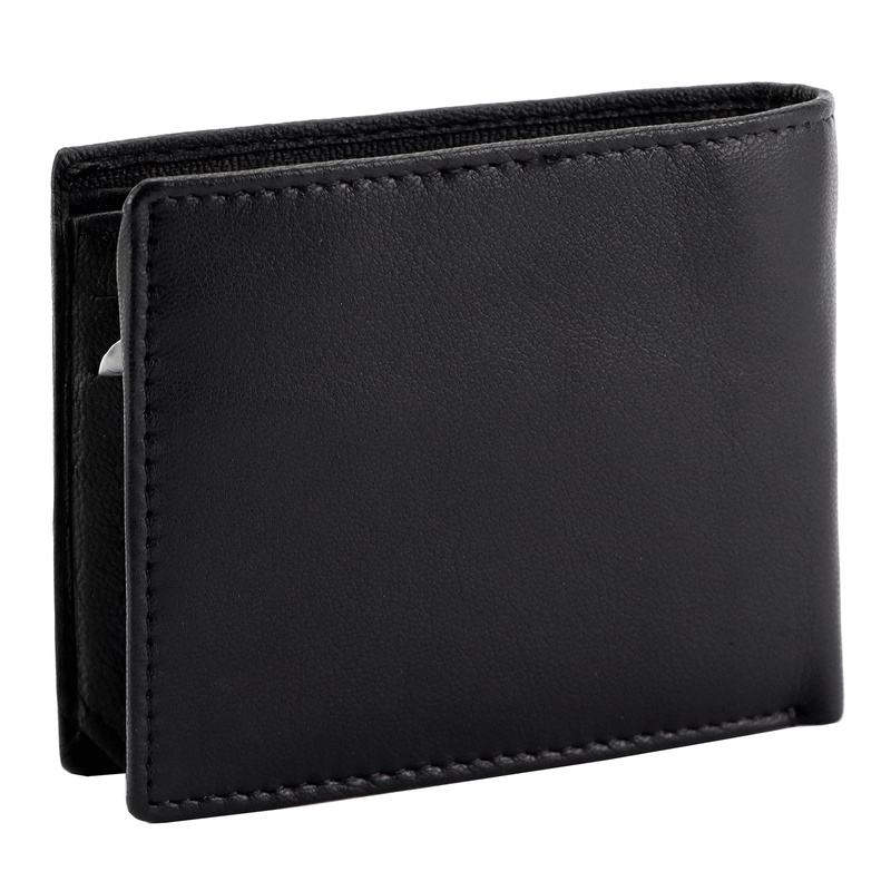 Nordee skórzany męski portfel rozbudowany z przezroczystą przegrodą