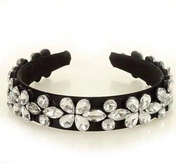 Luksusowa ozdoba opaska na włosy diadem MAZZINI czarny