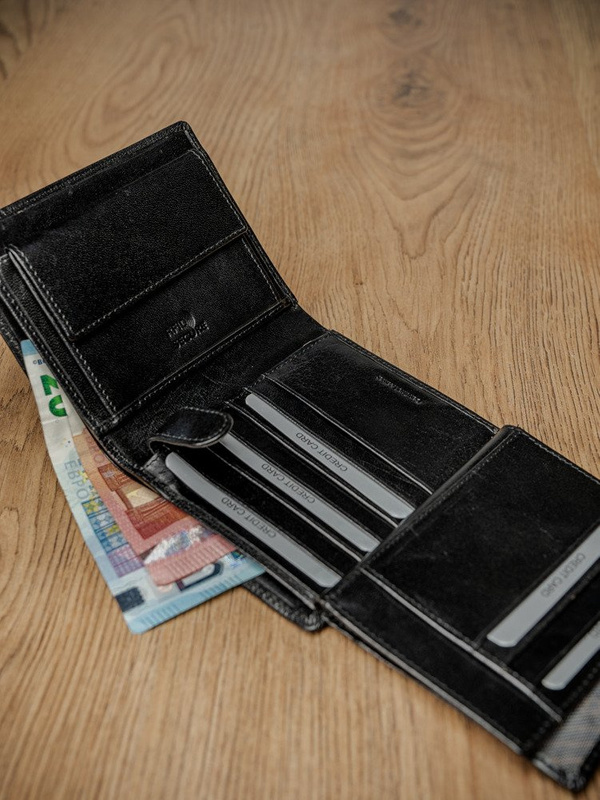 Skórzany męski portfel Rovicky PC-102-BAR RFID