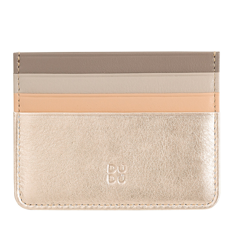 DUDU Etui na karty dokumenty skóra naturalna małe kontrastujące kolory