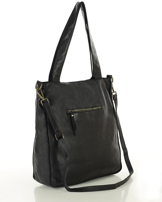 Torebka damska shopper A4 skóra naturalna - MARCO MAZZINI czarna