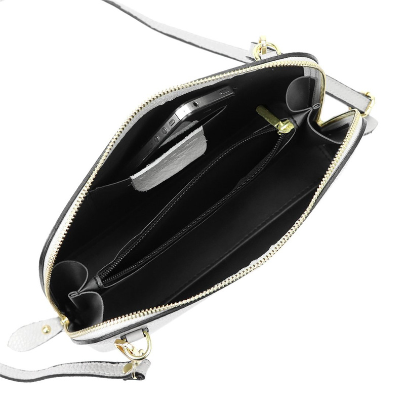 Kobieca zapinana skórzana listonoszka torebka przez ramię MiaMore