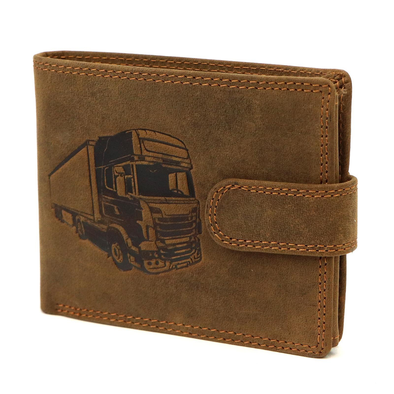 Nordee męski portfel skóra naturalna na zatrzask z indywidualnym wzorem