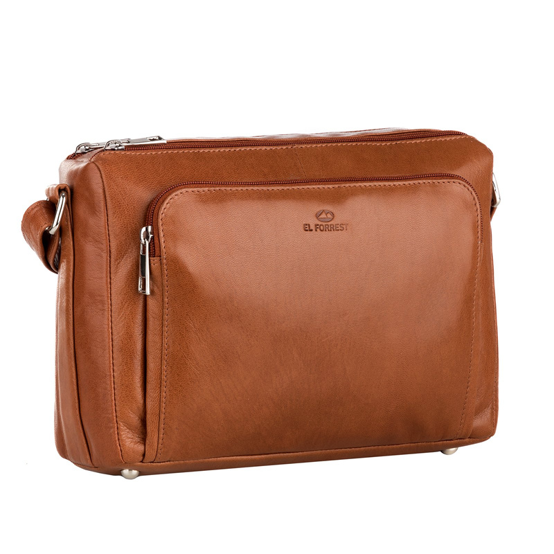 EL FORREST damska listonoszka skóra naturalna torebka na ramię kieszenie