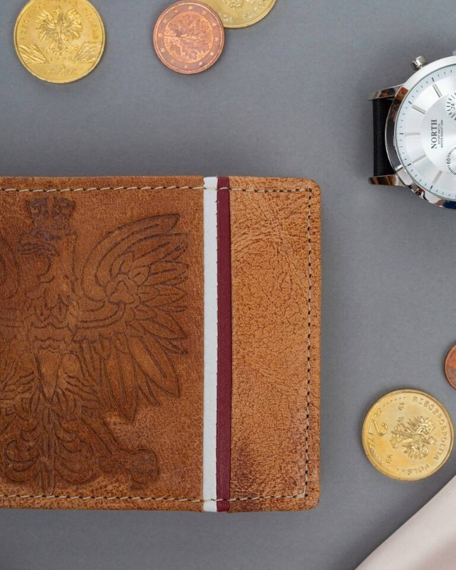 Duży, patriotyczny portfel męski z systemem RFID