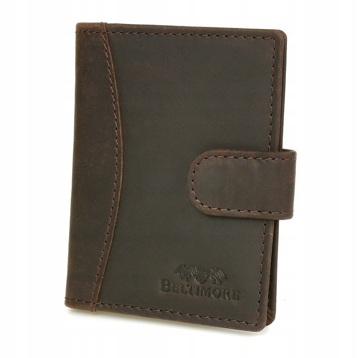 Etui na dokumenty karty skórzane slim Beltimore Jasny  brąz G78