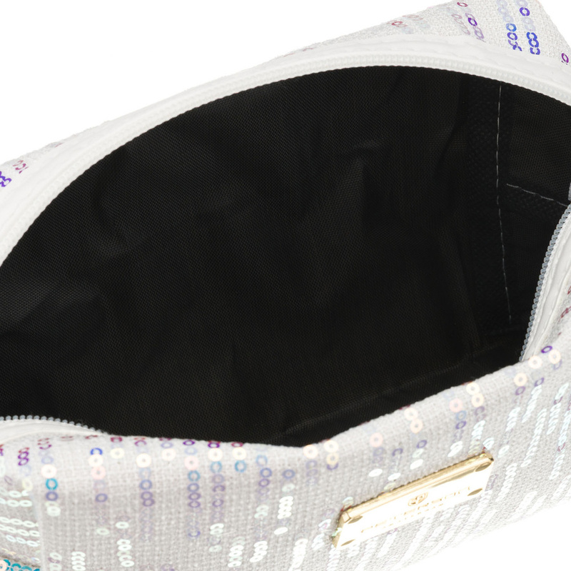 Kosmetyczka z poliestru w białym kolorze, jednokomorowa - Peterson