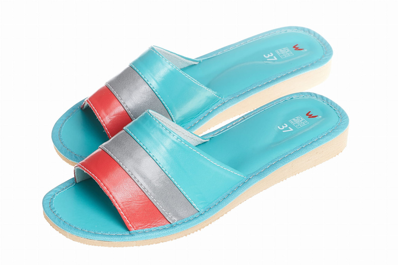 Wójciak Podhale damskie domowe kapcie skóra naturalna wygodne otwarty palec