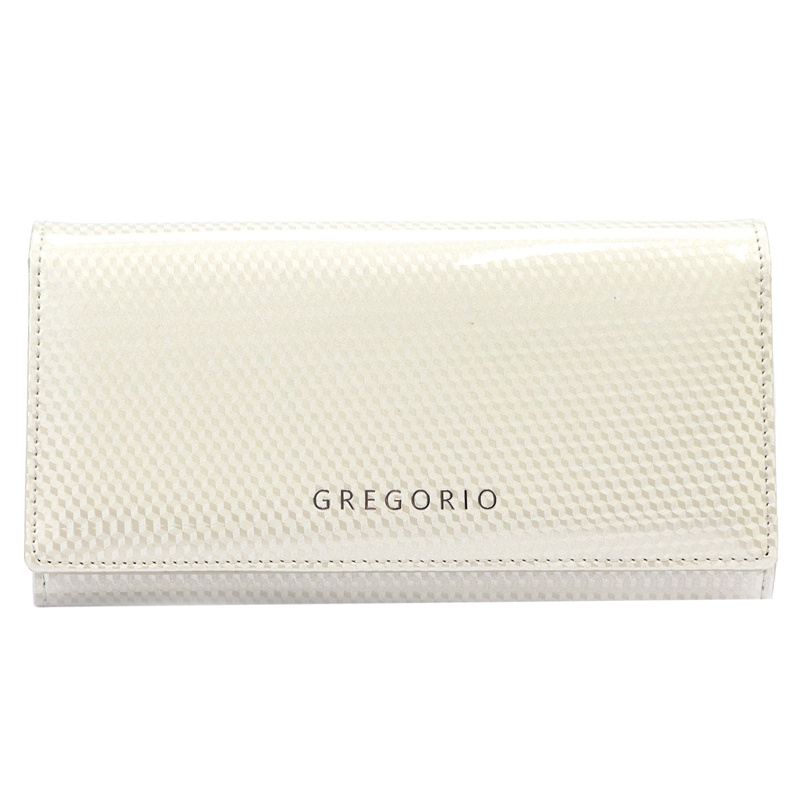 Duży Lakierowany damski portfel ze skóry Gregorio