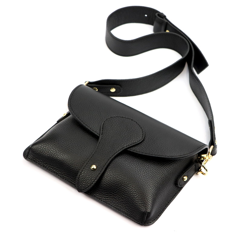 Vera Pelle damska listonoszka skóra naturalna crossbody torebka na ramię