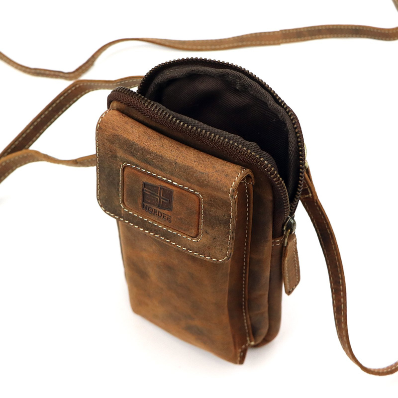 Nordee męska saszetka skóra naturalna mała torba na ramię z kieszeniami