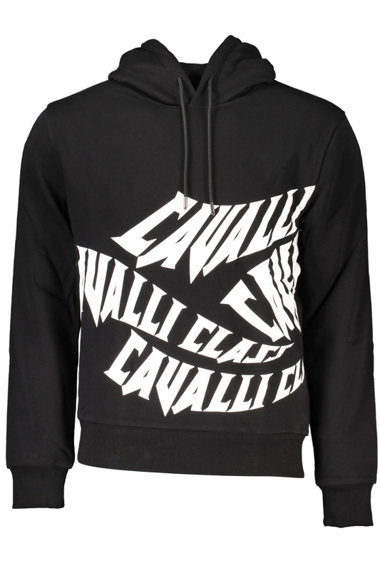 BLUZA BEZ ZAMKA CAVALLI CLASS CZARNA MĘSKA
