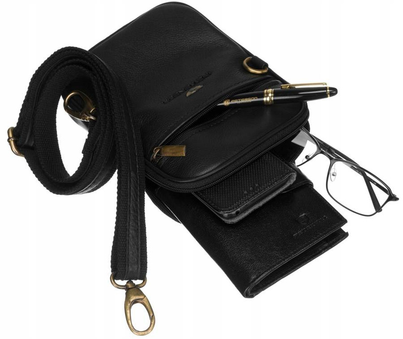 Saszetka męska z naturalnej skóry Peterson PTN-1113-NDM