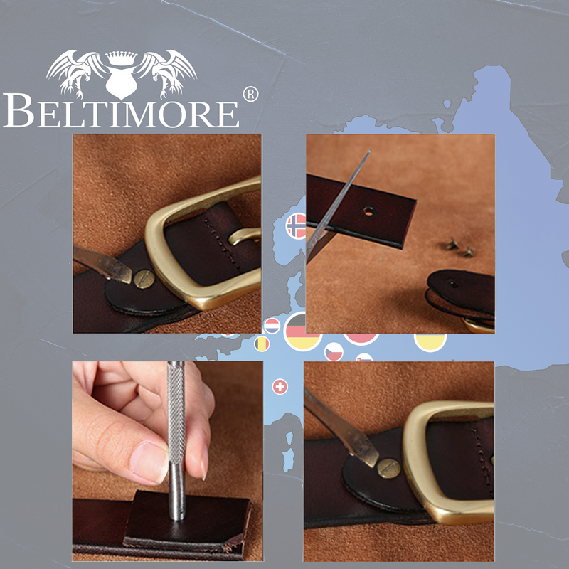 Beltimore męski skórzany pasek szeroki jeans brązowy 523 : Kolory - brązowy, beżowy, Rozmiar pasków - r.130-145 cm