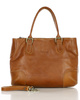 Torebka do ręki kuferek genuine leather made in Italy - MARCO MAZZINI camelowa