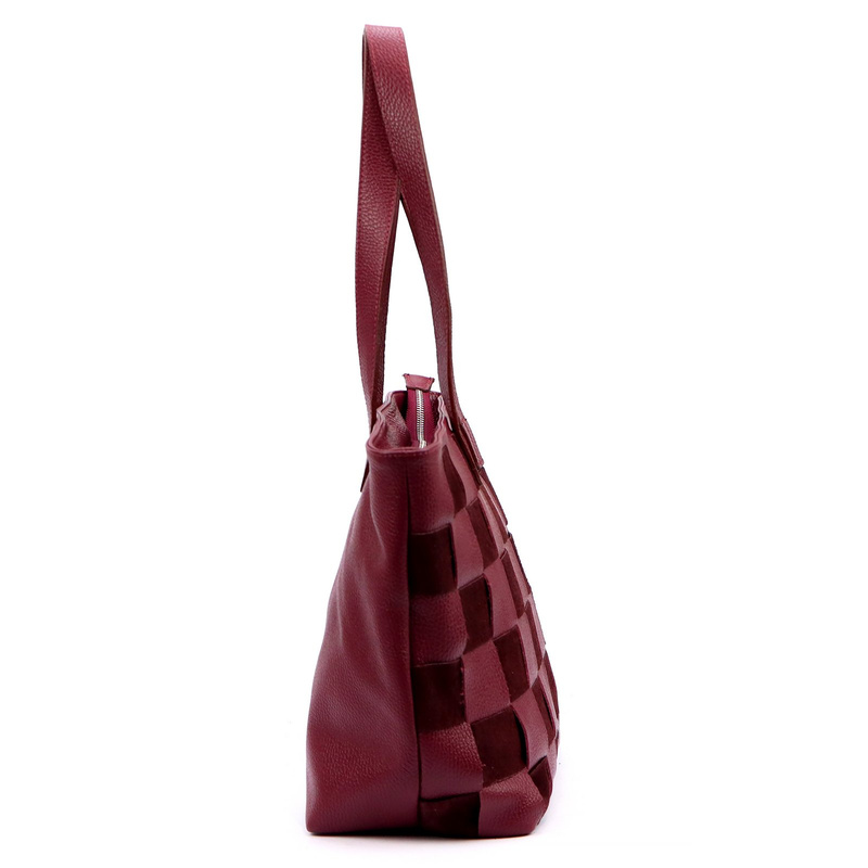 Luka Duża dwukomorowa damska shopperbag pleciony wzór torebka na ramię