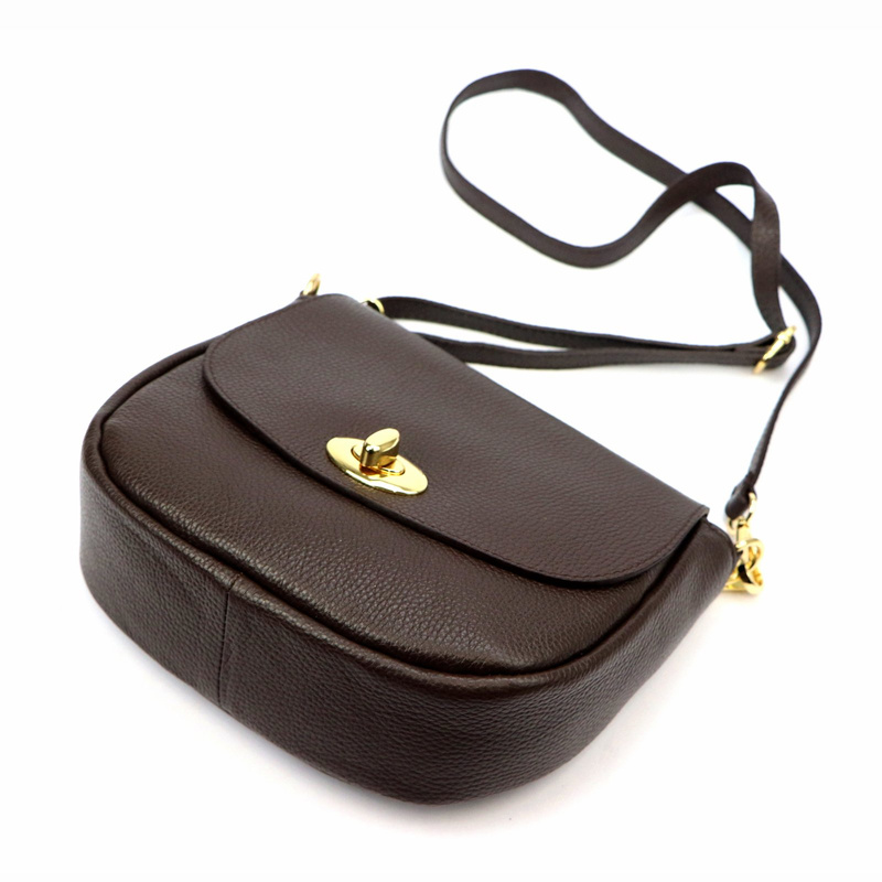 Vera Pelle damska listonoszka skóra naturalna torebka przez ramię z klapą