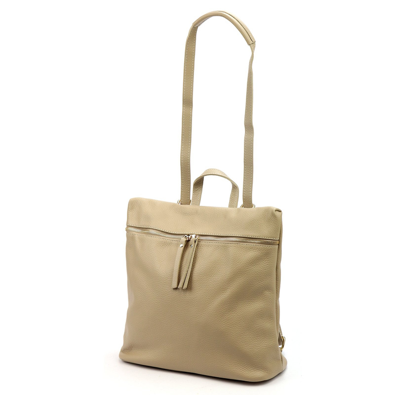 Vera Pelle Damski plecak z prawdziwej skóry duży z kieszeniami miejski