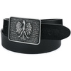 Beltimore skórzany pasek męski czarny szeroki premium W38 : Kolory - czarny, Rozmiar pasków - r.120-135 cm