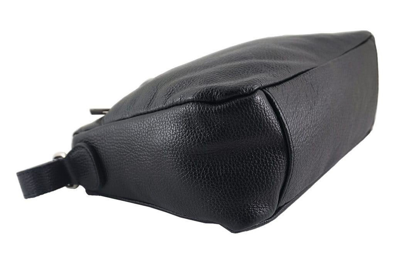 Listonoszka ze skóry naturalnej - Czarna