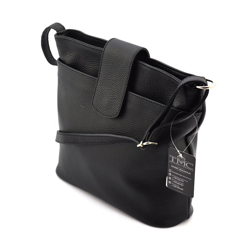 Skórzana damska listonoszka zapinana przez ramię