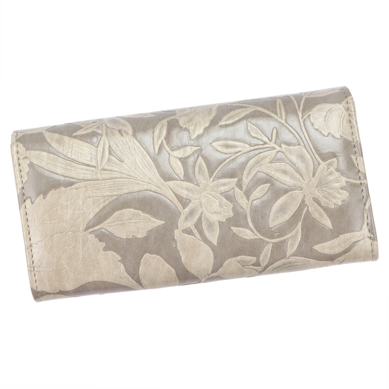 Gregorio duży damski portfel klasyczny podłużny portmonetka kwiatowy wzór