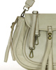 Marco Mazzini Torebka classic saddle bag ze skóry naturalnej na ramie beż taupe