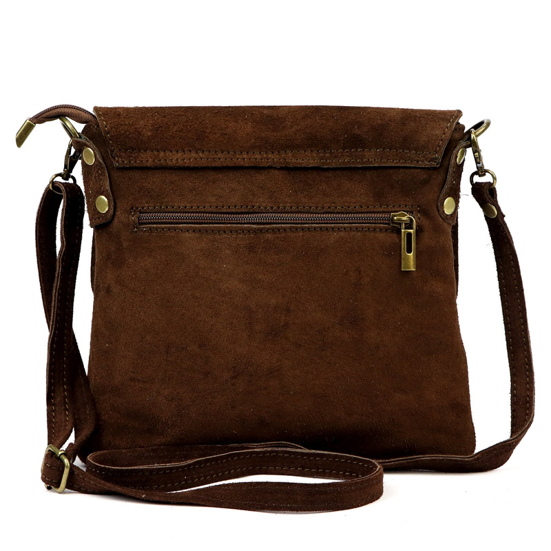 Vera Pelle damska listonoszka skóra naturalna torebka przez ramię z klapą