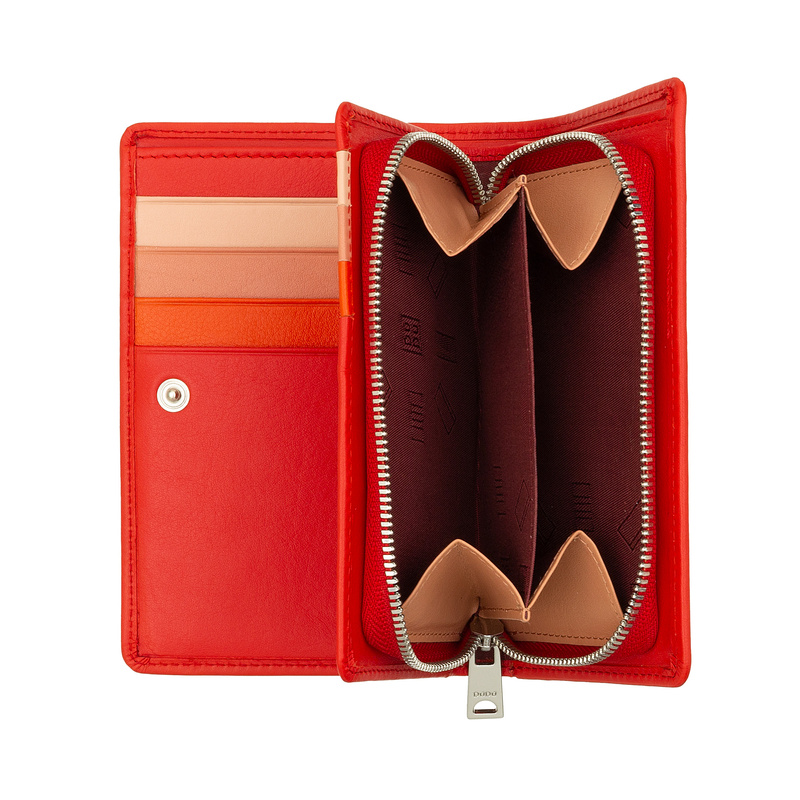 DuDu damska duża portmonetka pionowa skóra naturalna portfel składany