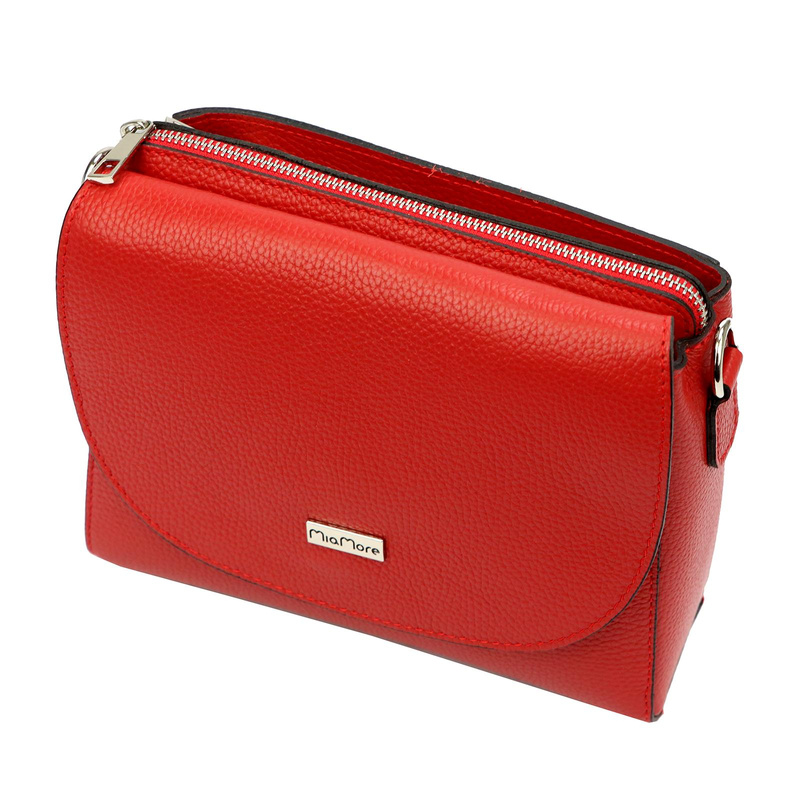 MiaMore skórzana damska listonoszka torebka przez ramię dwukomorowa stylowa