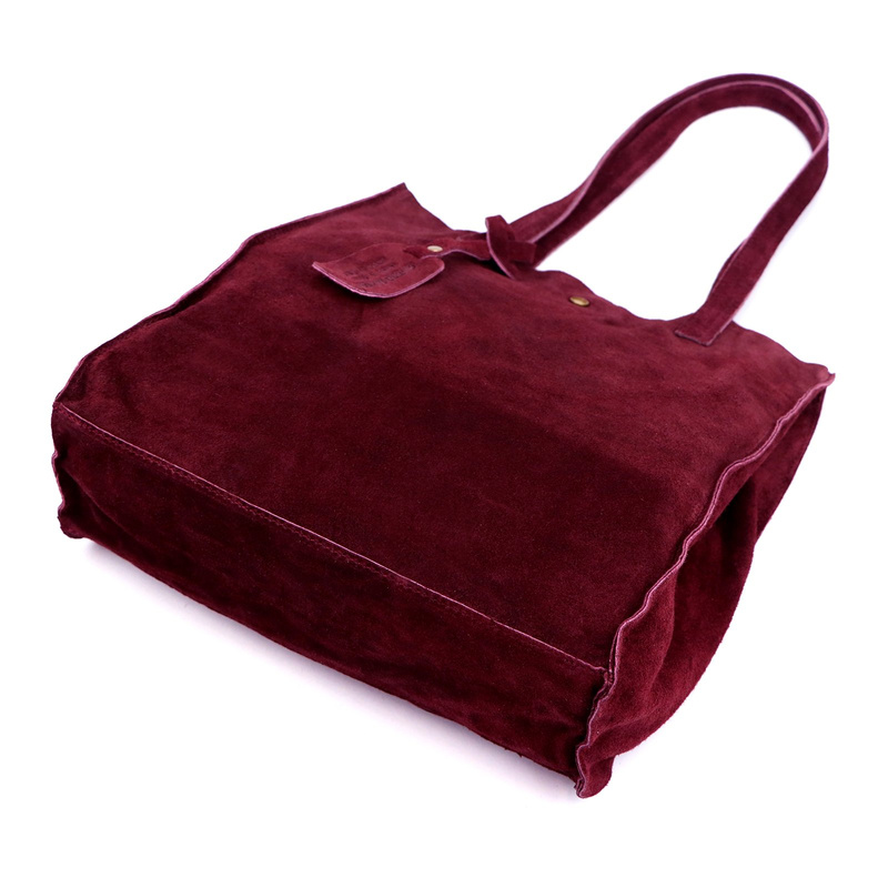 Luka Zamszowa duża damska shopperbag torebka na ramię z kosmetyczką