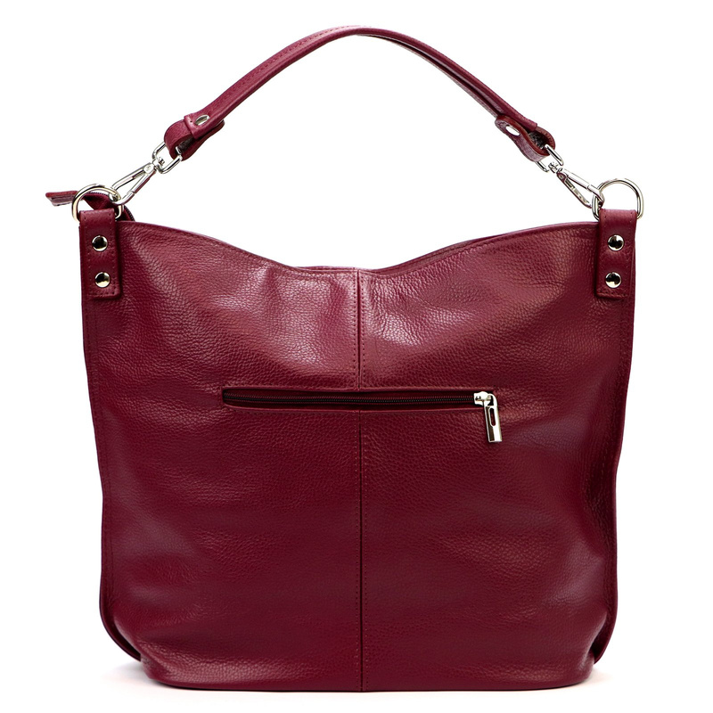 Damska stylowa skórzana torebka na ramię shopper z kieszeniami MiaMore