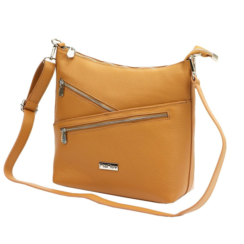 MiaMore damska listonoszka skóra naturalna torba na ramię z kieszeniami