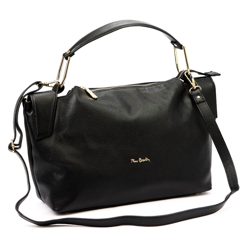 Duża Skórzana damska shopperbag torebka na ramię z uchwytem Pierre Cardin
