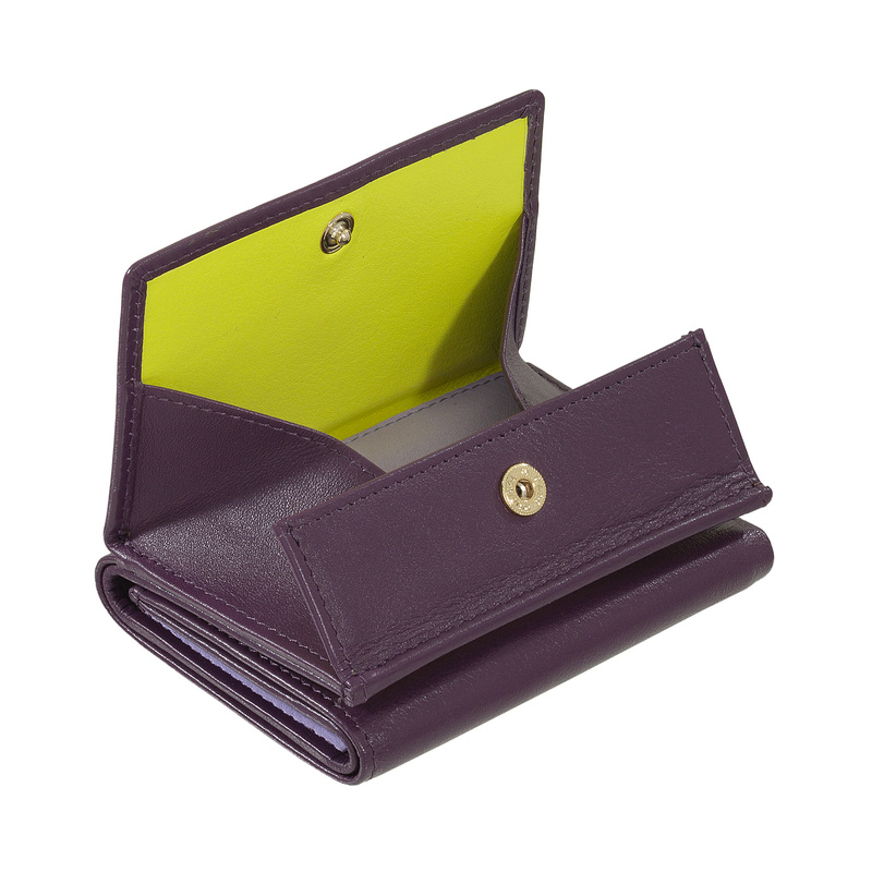 Damska mała skórzana portmonetka zamykana zgrabny portfel DUDU