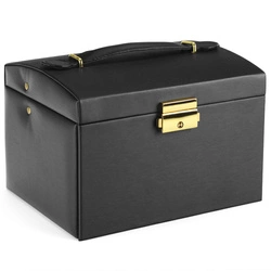 Elegancki Kuferek na biżuterię damska szkatułka ze skóry eko od PATRIZIA