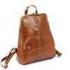 Florence Miejski Damski plecak skóra naturalna z kieszeniami na suwak